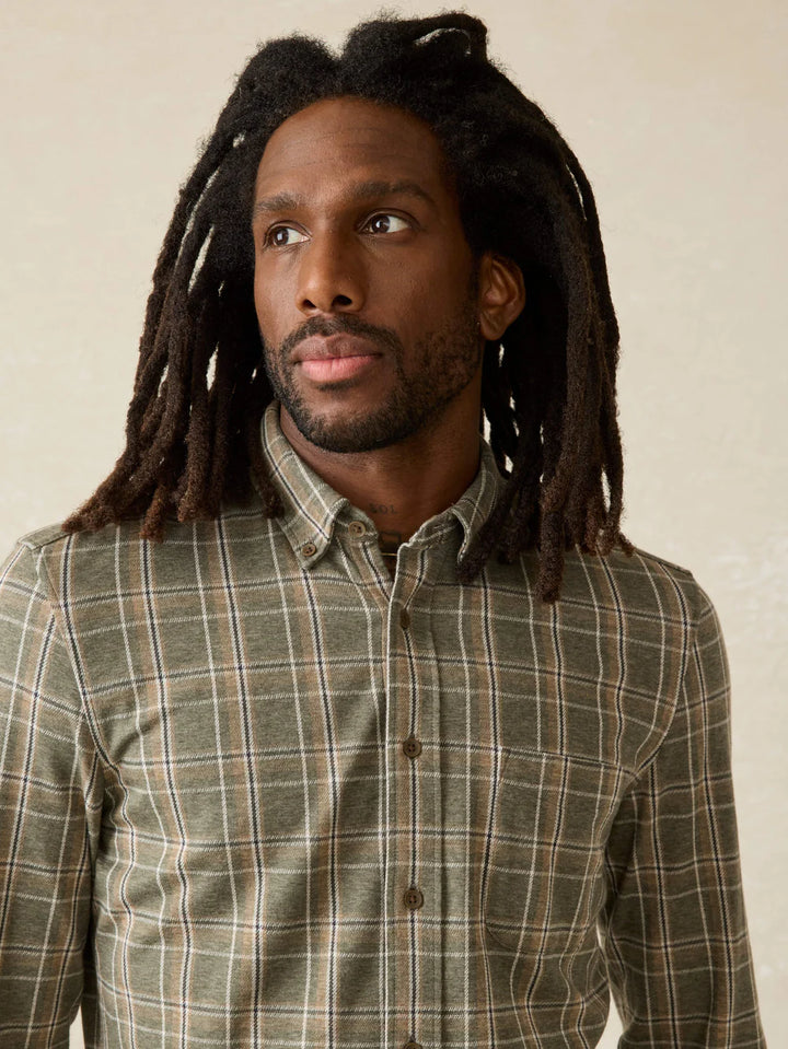 Faherty Coastline Knit Shirt: Pleasant Hill Plaid