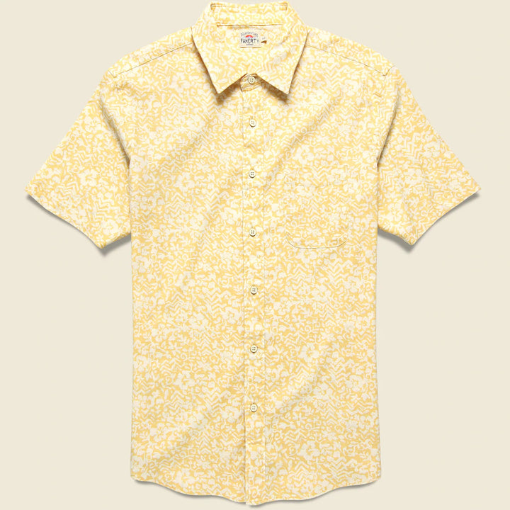 Faherty Breeze Shirt: Wheat Floral