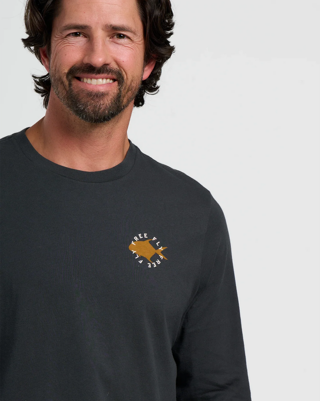 Free Fly Camo Permit Long Sleeve T-Shirt- Black Sand