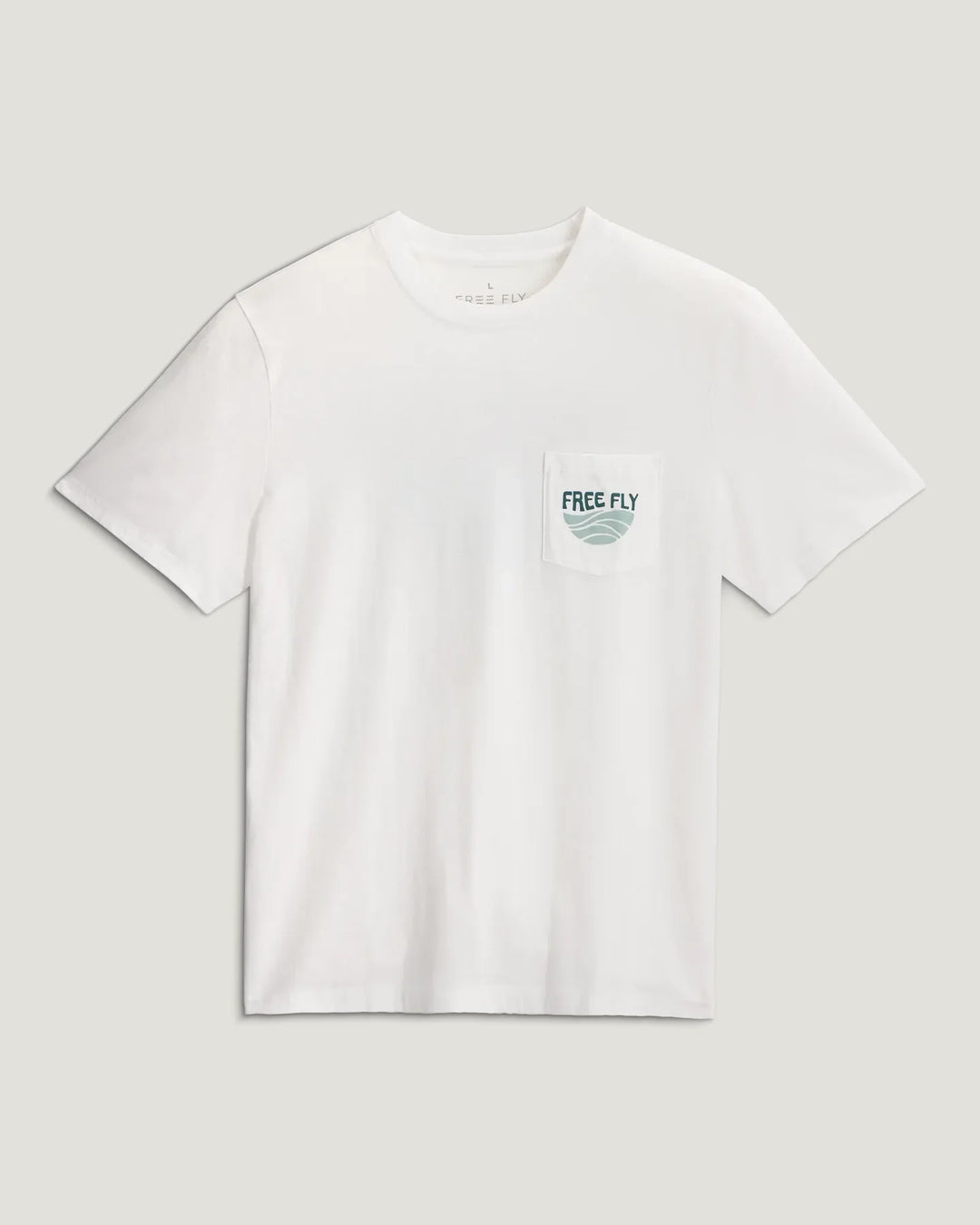 Free Fly Blue Edge Pocket Tee: Bright White