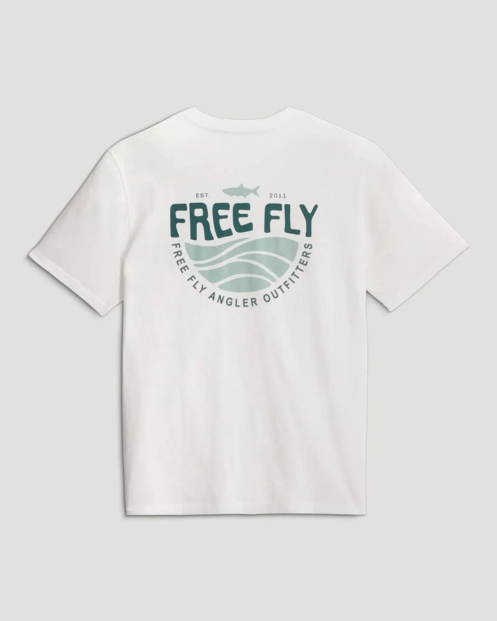 Free Fly Blue Edge Pocket Tee: Bright White