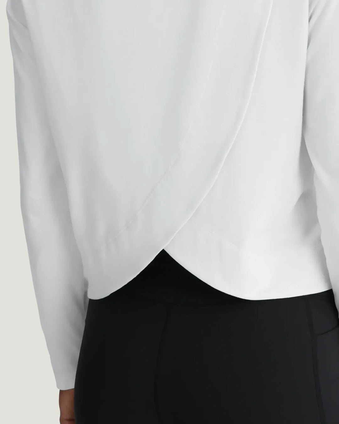 Free Fly Women's Bamboo Shade Crossover Long Sleeve: Bright White