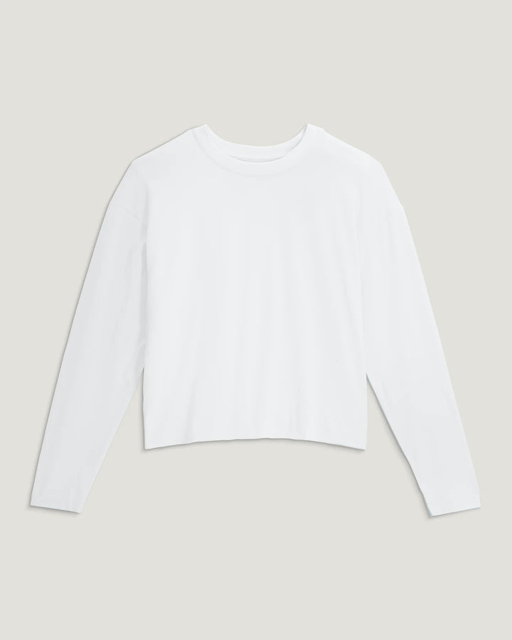 Free Fly Women's Bamboo Shade Crossover Long Sleeve: Bright White