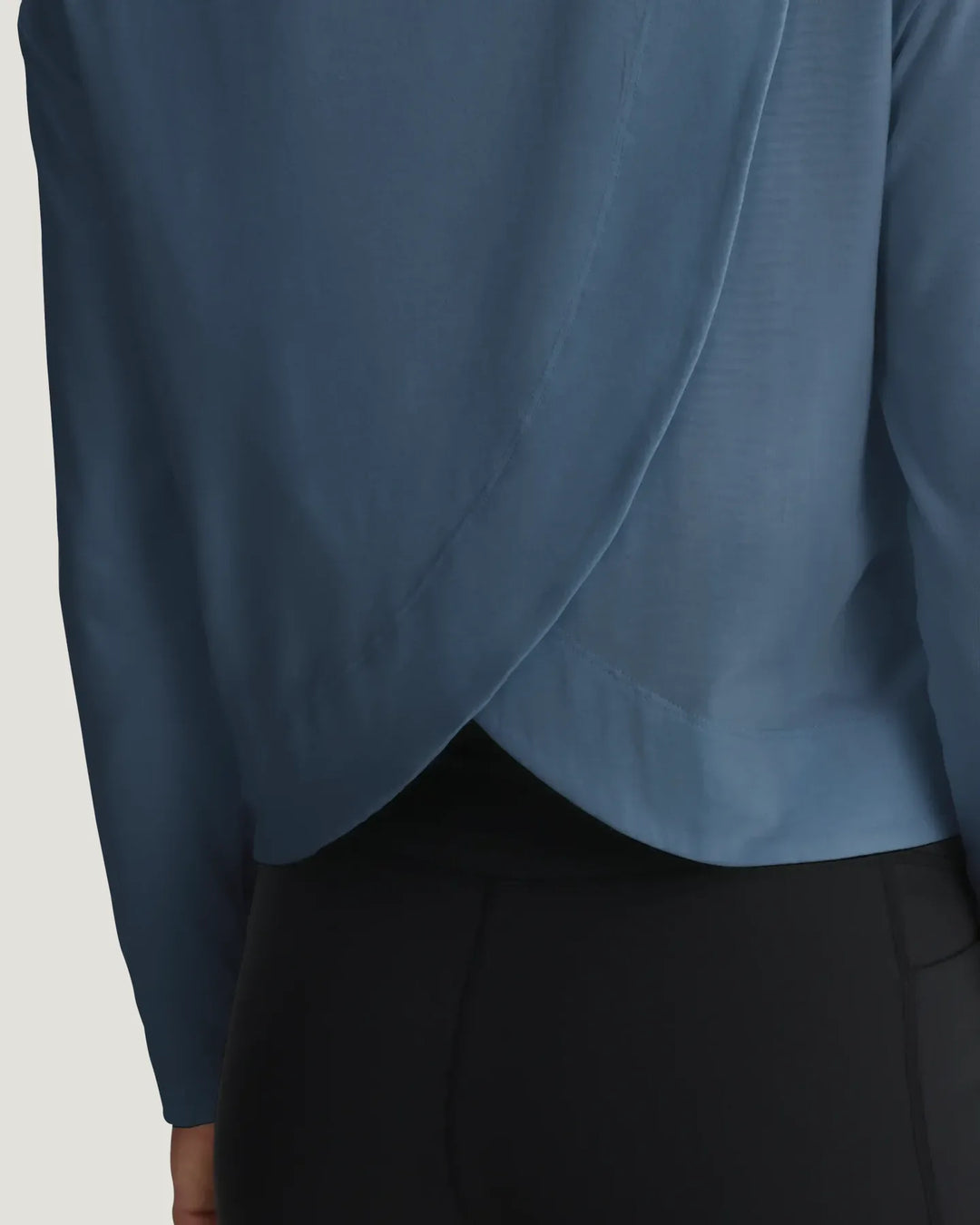 Free Fly Women's Bamboo Shade Crossover Long Sleeve: Pacific Blue