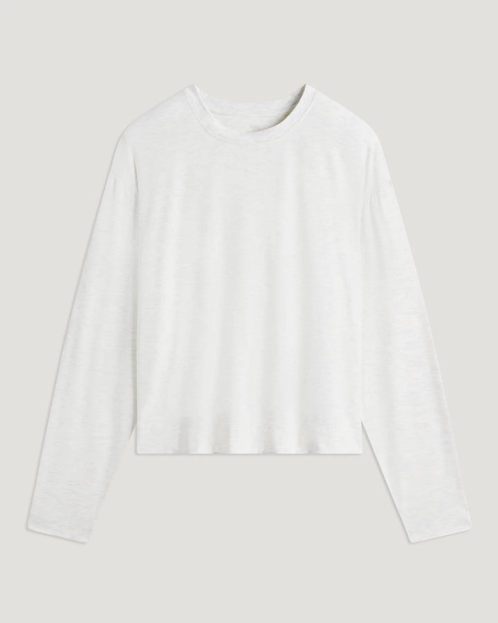 Free Fly Women's Bamboo Shade Crossover Long Sleeve: Off White Heather