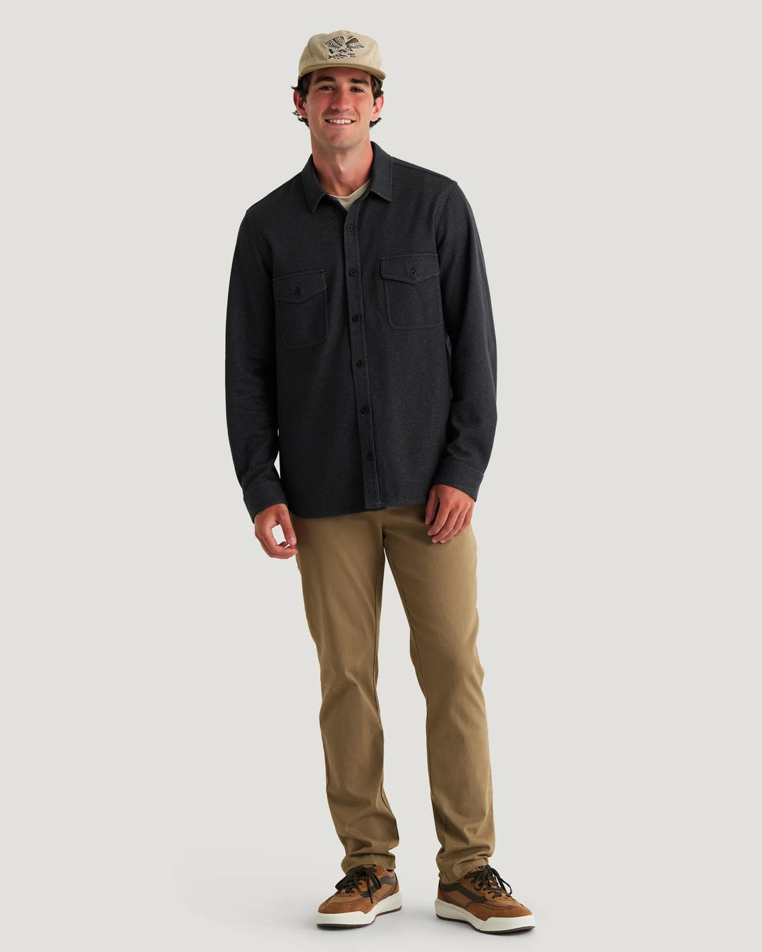 Free Fly Men's Gallatin Overshirt: Black Twill