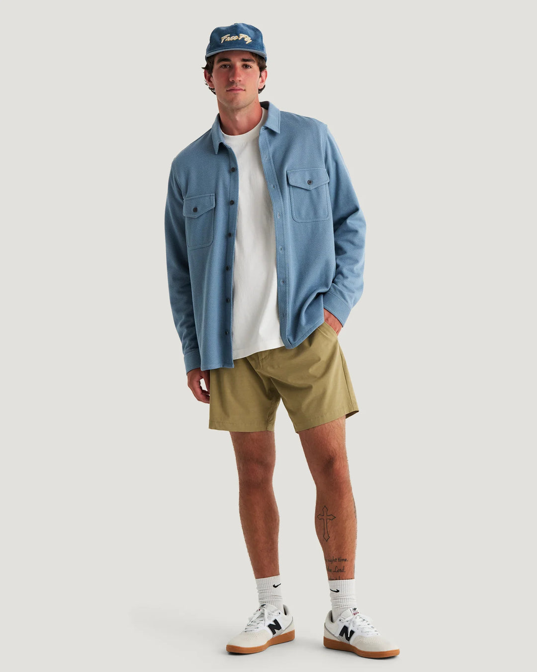 Free Fly Men's Gallatin Overshirt: Pacific Blue Twill