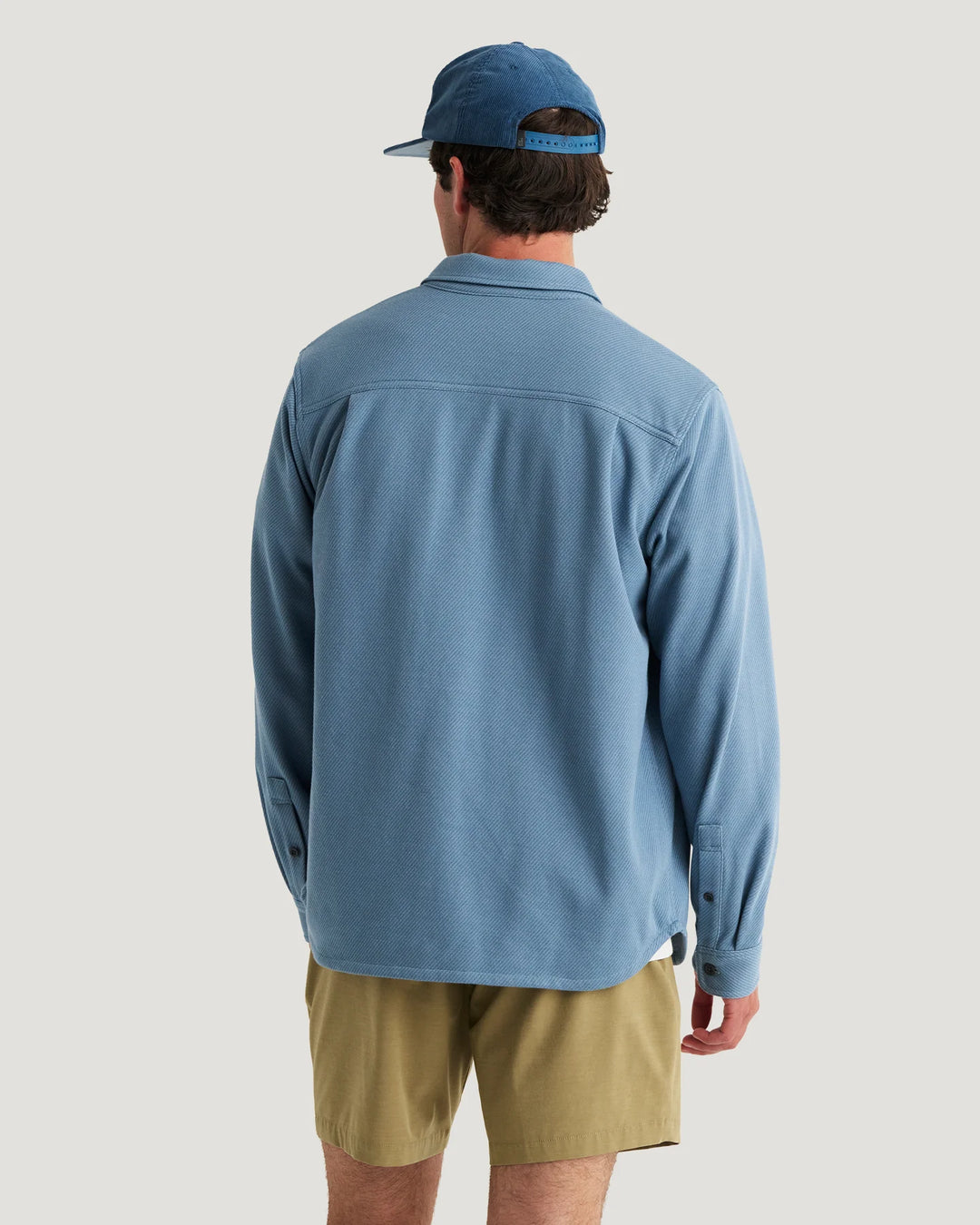 Free Fly Men's Gallatin Overshirt: Pacific Blue Twill