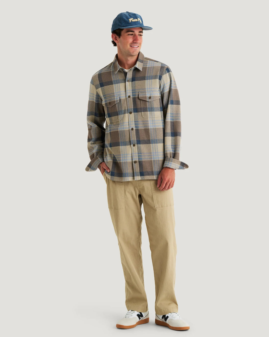 Free Fly Men's Gallatin Overshirt: Desert Tan Plaid