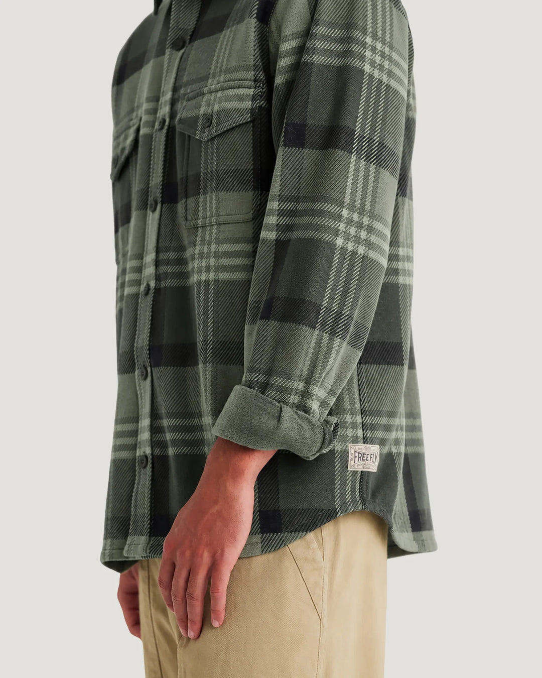 Free Fly Men's Gallatin Overshirt: Dark Forest Plaid
