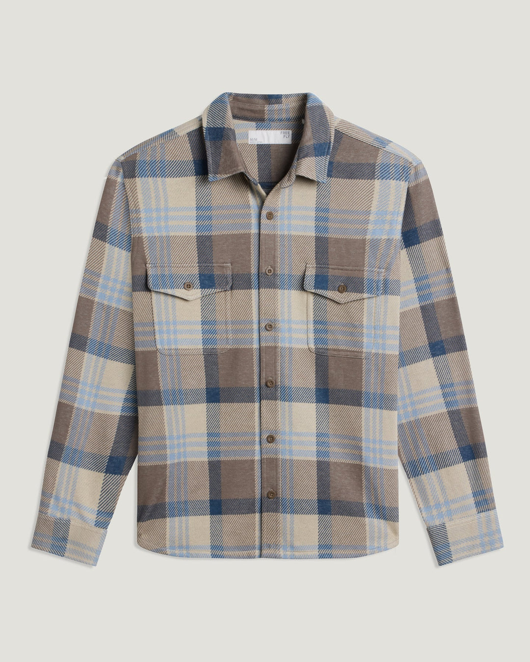 Free Fly Men's Gallatin Overshirt: Desert Tan Plaid