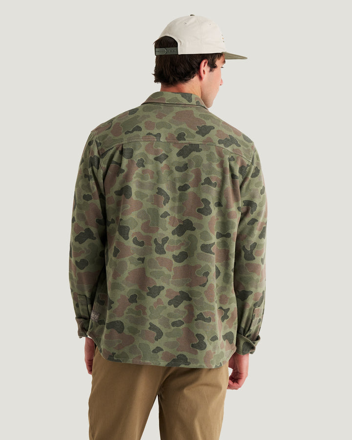 Free Fly Men's Gallatin Overshirt: Vintage Camo Oil Green