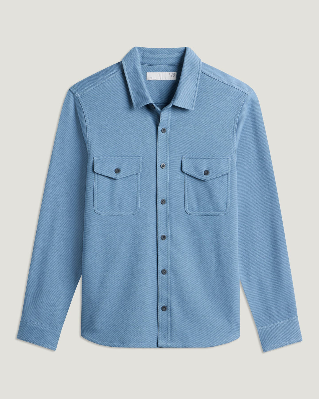 Free Fly Men's Gallatin Overshirt: Pacific Blue Twill