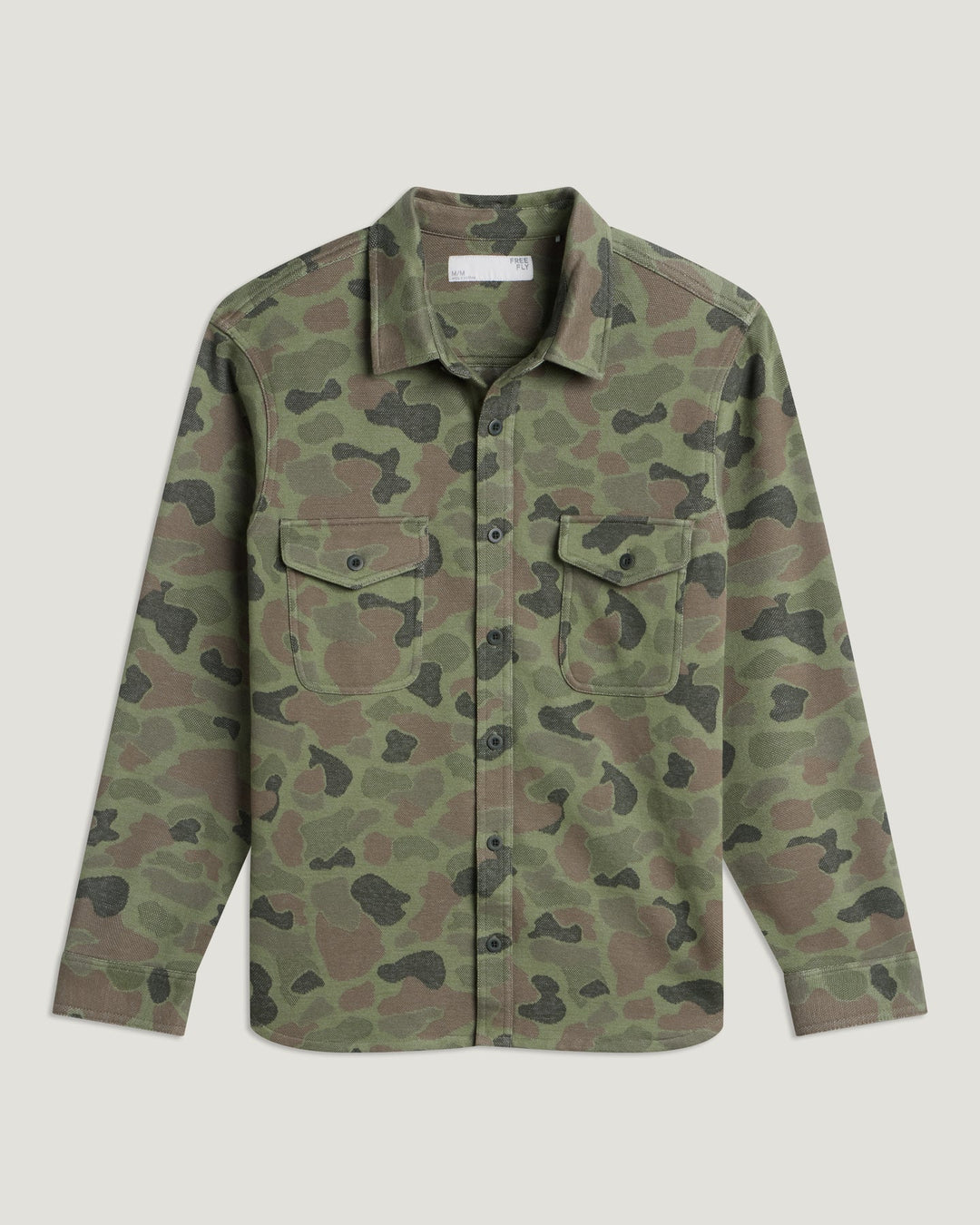 Free Fly Men's Gallatin Overshirt: Vintage Camo Oil Green