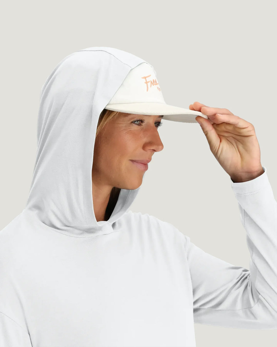 Free Fly Women's Bamboo Shade Crossover Hoodie: Bright White