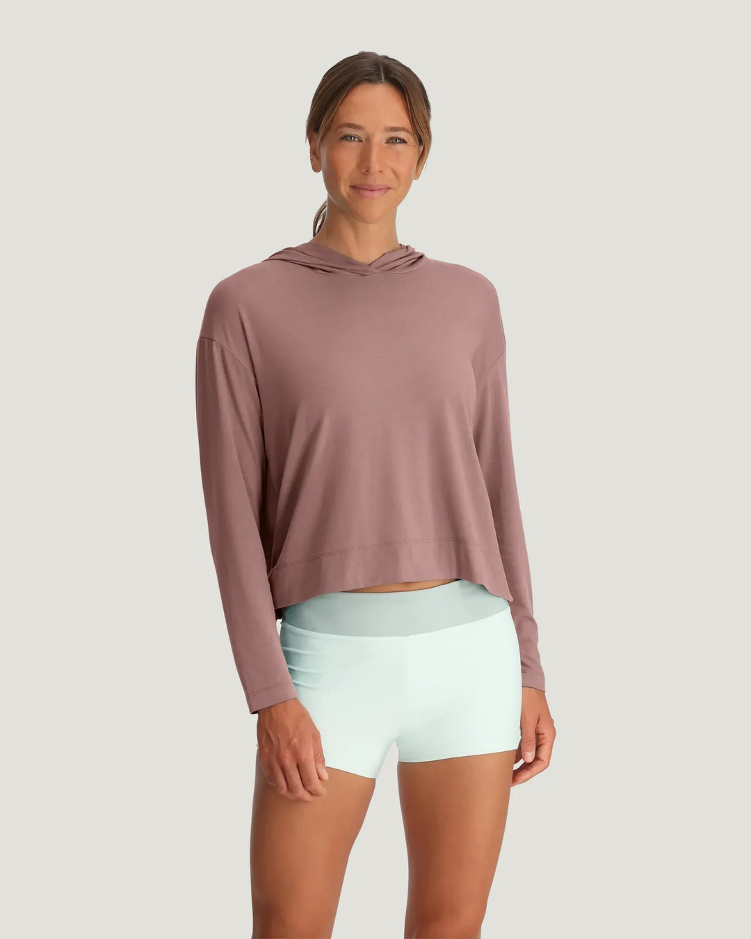 Free Fly Women's Bamboo Shade Crossover Hoodie: Fig