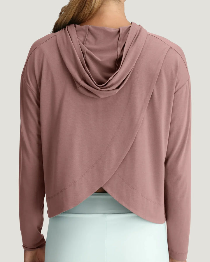Free Fly Women's Bamboo Shade Crossover Hoodie: Fig