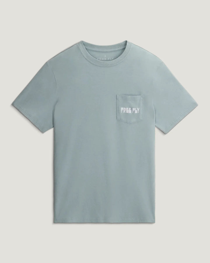 Free Fly Wild Pursuits Pocket Tee: Ocean Mist