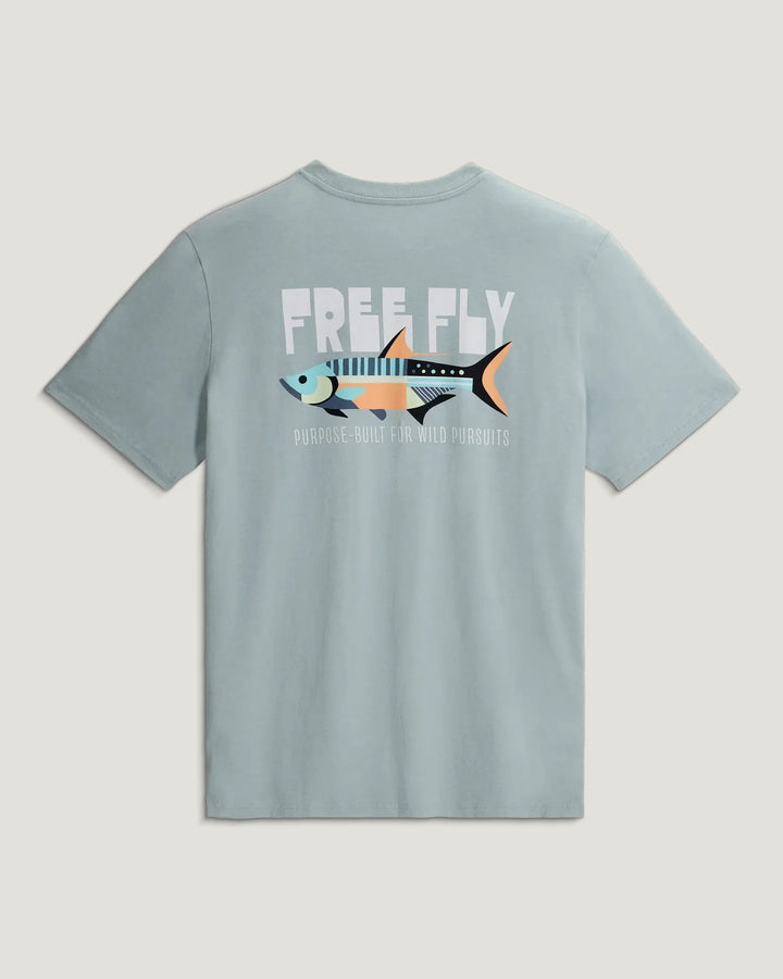 Free Fly Wild Pursuits Pocket Tee: Ocean Mist