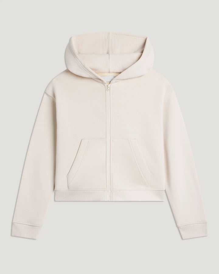 Free Fly Women's Bamboo Northcoast Fleece Full Zip Hoodie: Stone