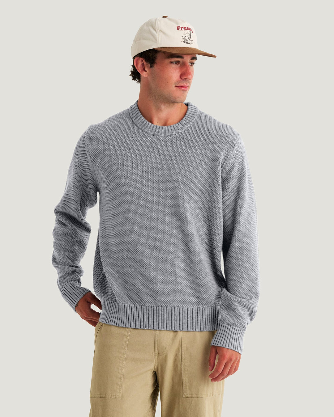Free Fly Men's Coastloom Crew Sweater: Heather Light Grey