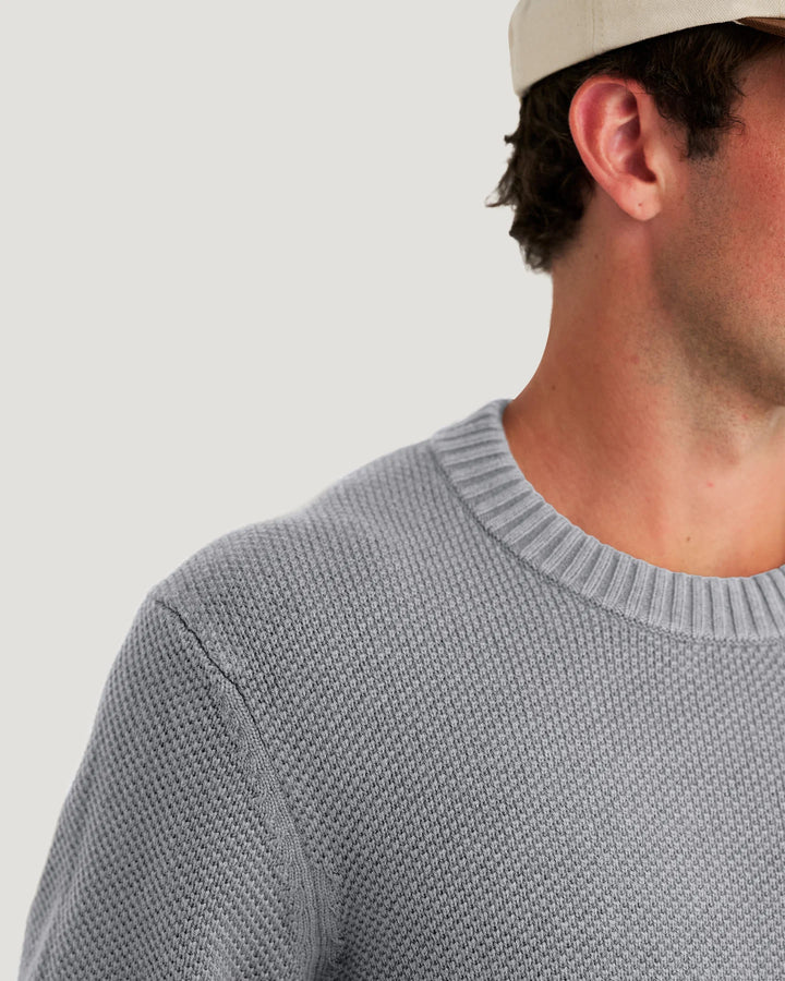 Free Fly Men's Coastloom Crew Sweater: Heather Light Grey