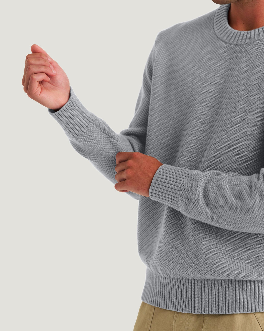 Free Fly Men's Coastloom Crew Sweater: Heather Light Grey
