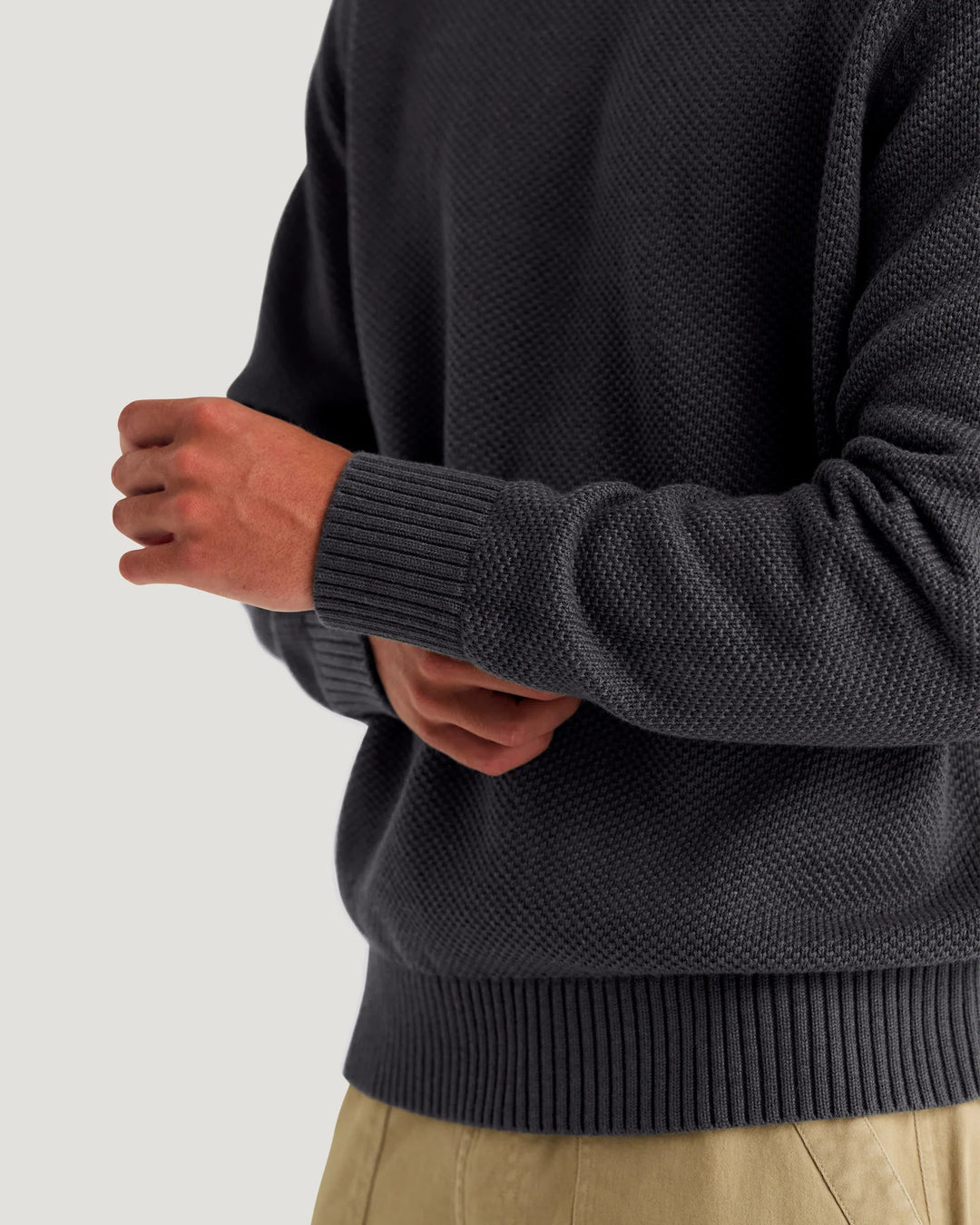 Free Fly Men's Coastloom Crew Sweater: Heather Anthracite
