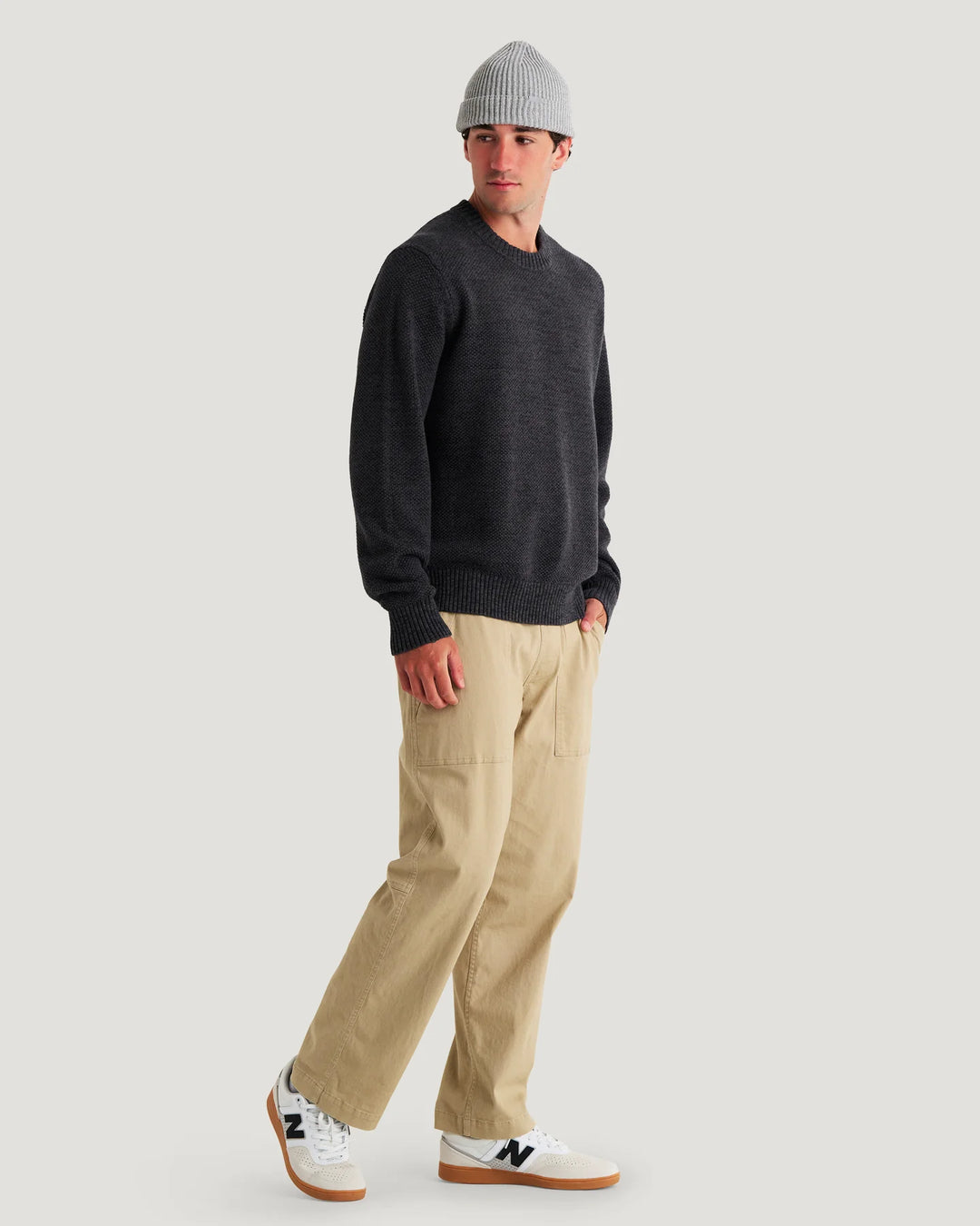 Free Fly Men's Coastloom Crew Sweater: Heather Anthracite