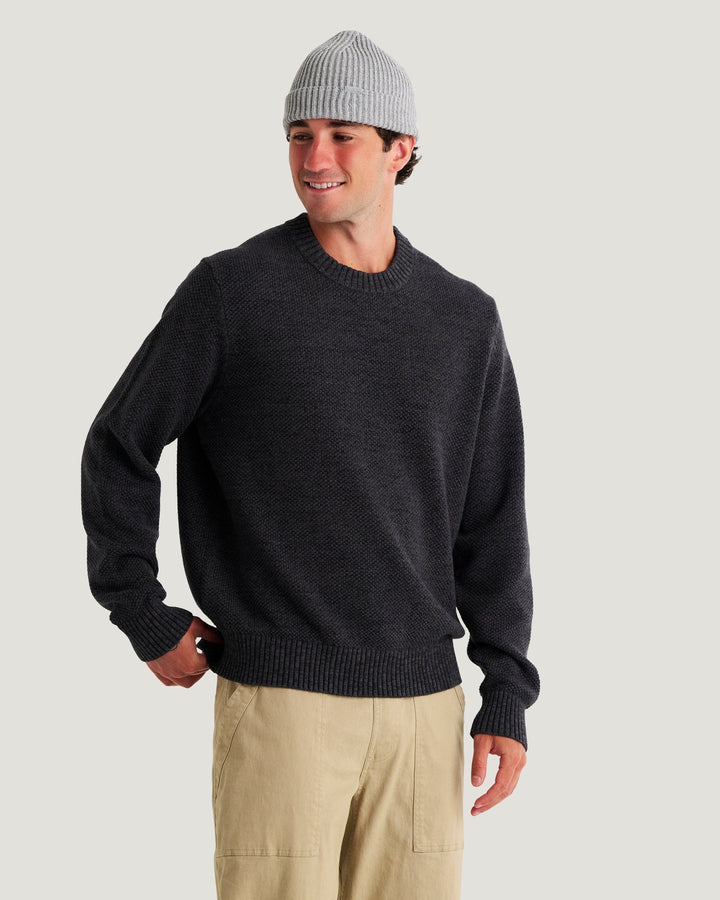 Free Fly Men's Coastloom Crew Sweater: Heather Anthracite