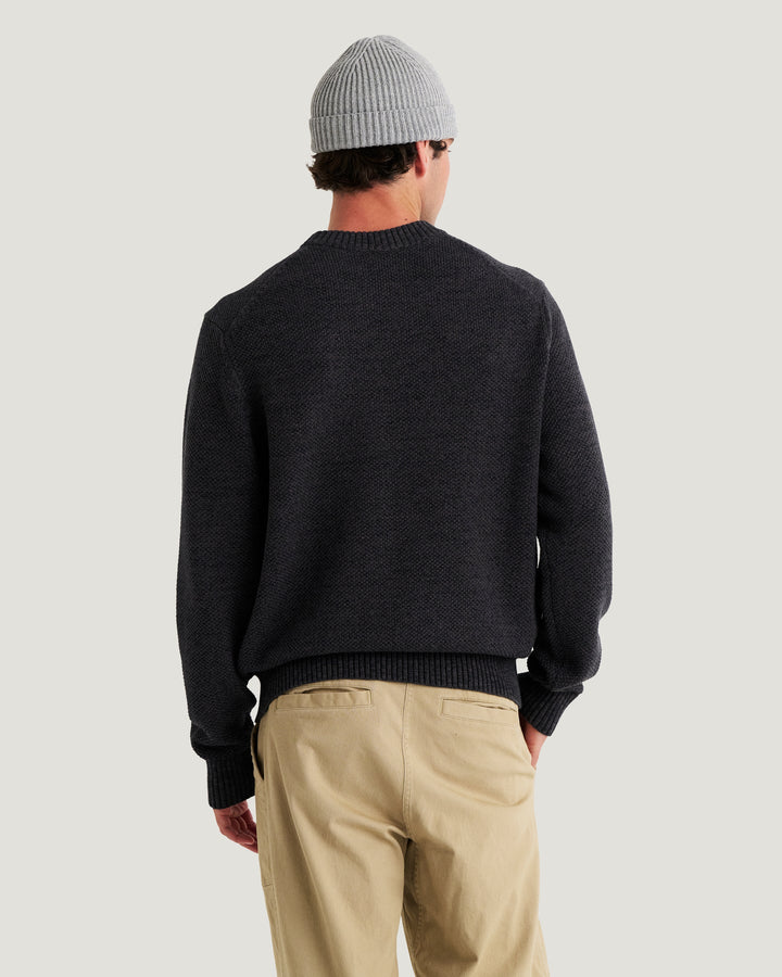 Free Fly Men's Coastloom Crew Sweater: Heather Anthracite
