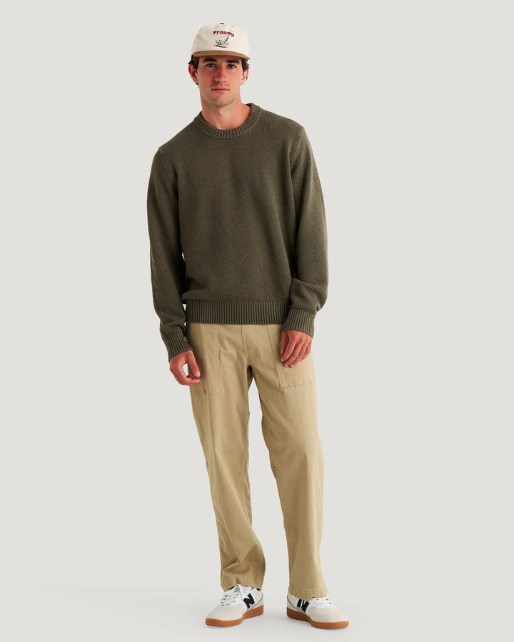 Free Fly Men's Coastloom Crew Sweater: Smokey Olive