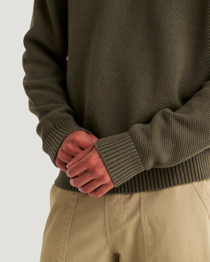 Free Fly Men's Coastloom Crew Sweater: Smokey Olive