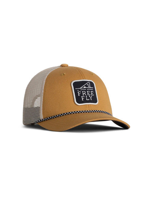 Free Fly Flood Feeder Trucker Hat: Ochre