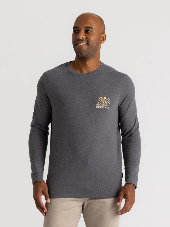 Free Fly Mellow Meadow Long Sleeve T-shirt: Heather Black Sand