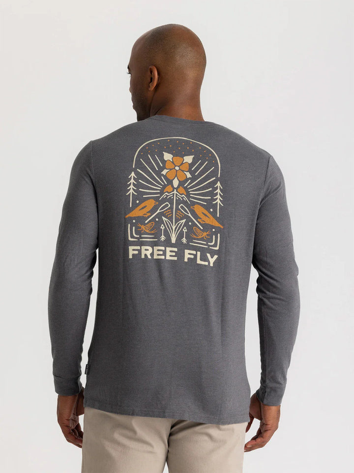 Free Fly Mellow Meadow Long Sleeve T-shirt: Heather Black Sand