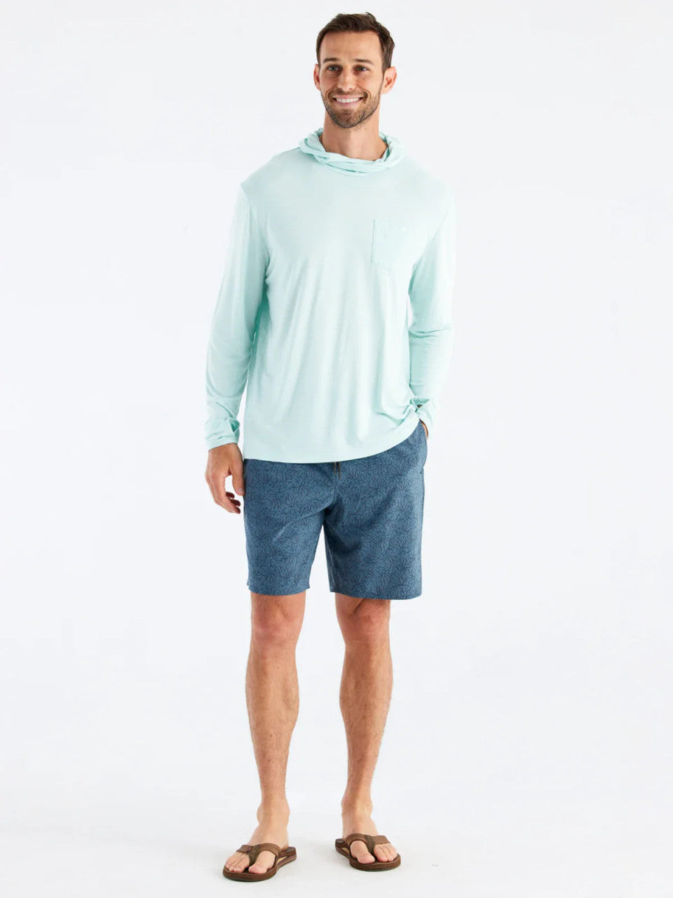 Free Fly Men's Bamboo Lightweight Hoodie: Glacier