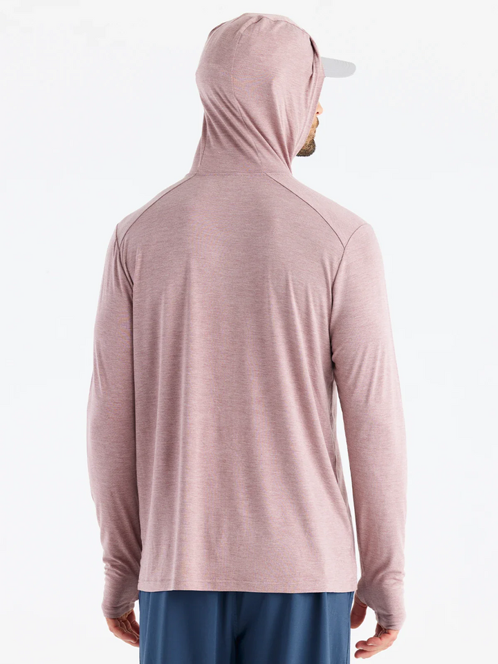 Free Fly Men's Bamboo Shade Hoodie: Heather Adobe Red