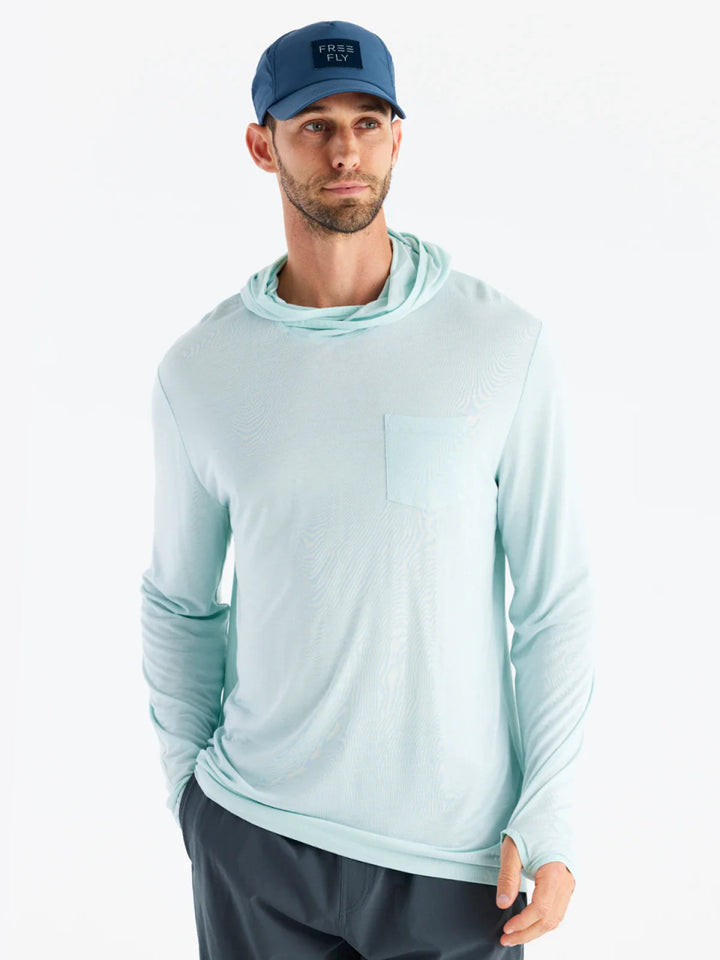 Free Fly Men's Bamboo Lightweight Hoodie: Glacier