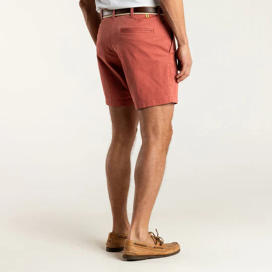Duckhead 7" Gold School Chino Short: Faded Red