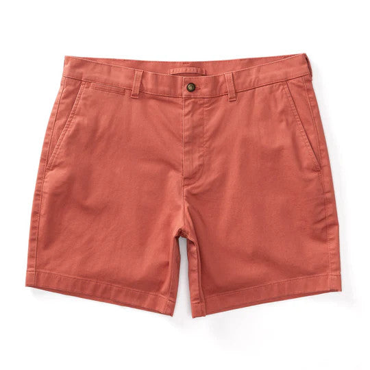 Duckhead 7" Gold School Chino Short: Faded Red
