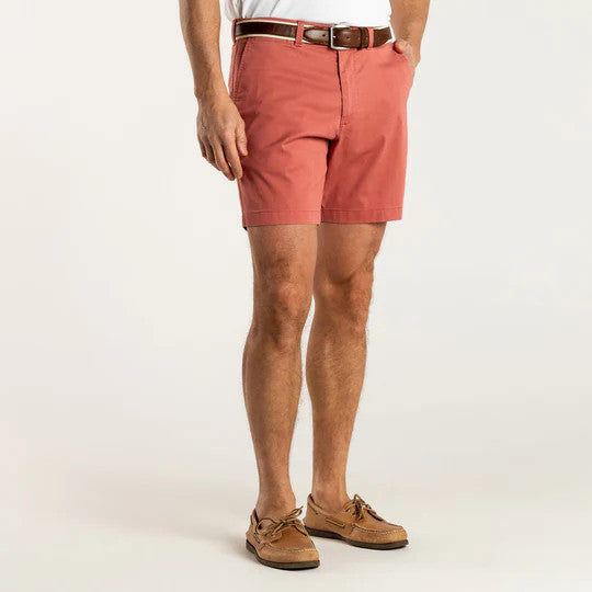 Duckhead 7" Gold School Chino Short: Faded Red