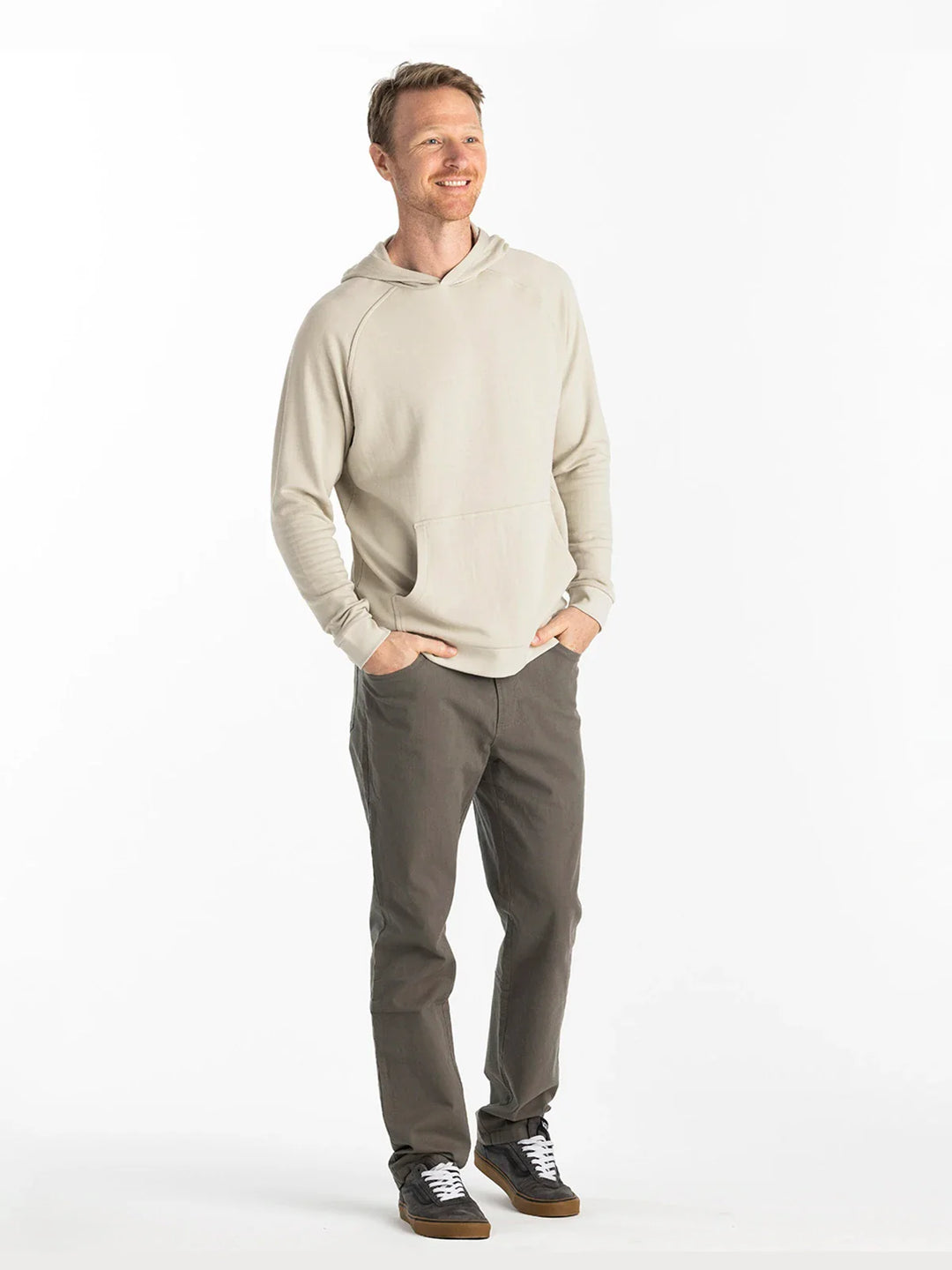 Free Fly Men's Bamboo Lightweight Fleece Hoodie: Sandstone