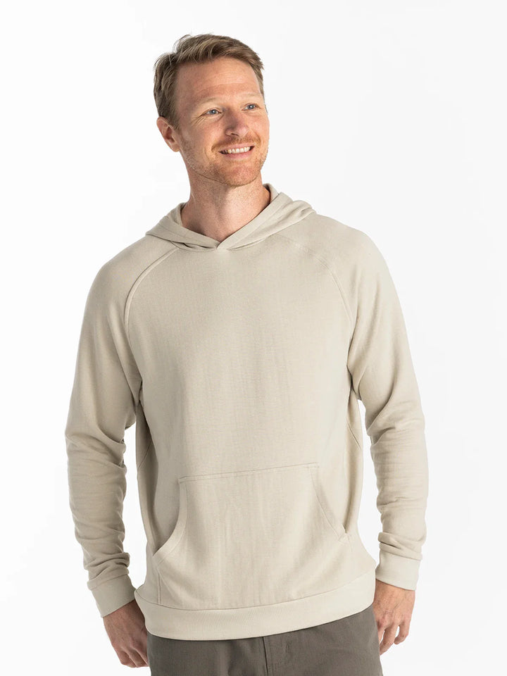 Free Fly Men's Bamboo Lightweight Fleece Hoodie: Sandstone
