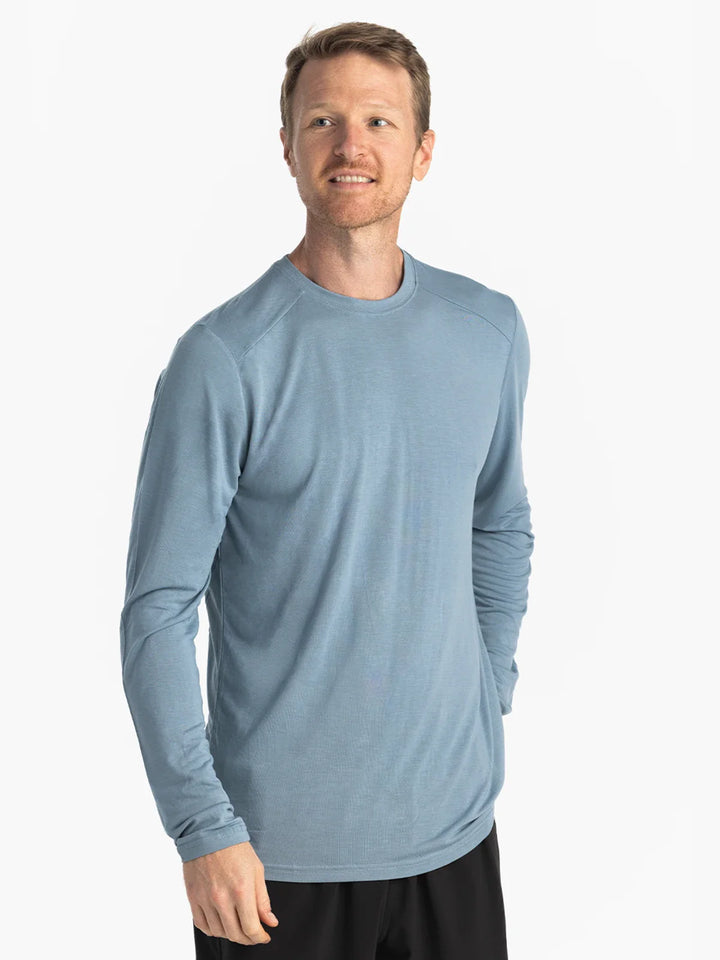 Free Fly Men's Bamboo Lightweight Long Sleeve: Blue Fog