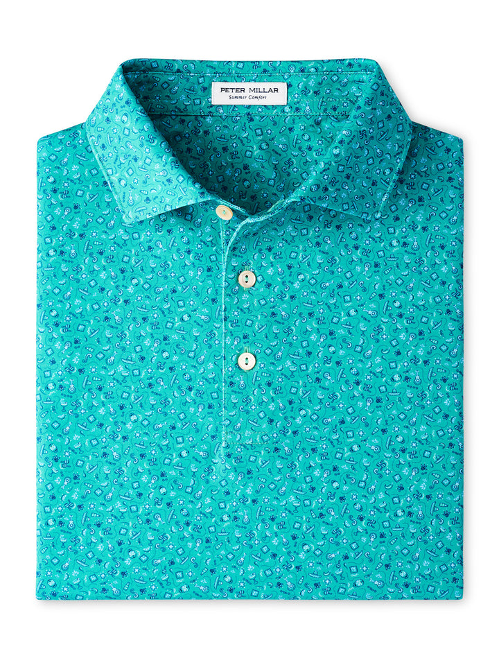 Peter Millar Day of the Dead Performance Jersey Polo: Meadow
