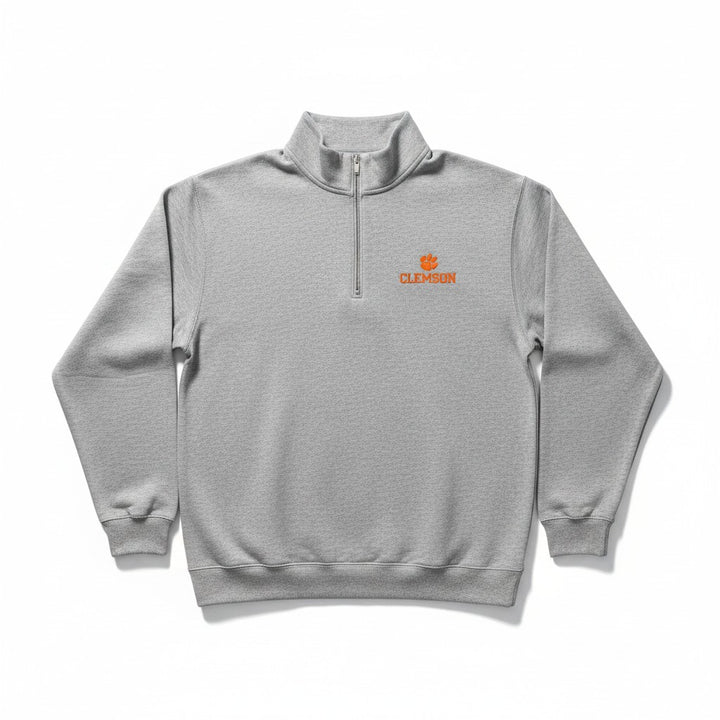 Peter Millar Clemson Text Crown Comfort Pullover: Light Grey
