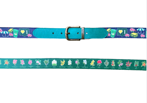 Doc Murphy Reversible Augusta and Flowers Belt: Faux Green Tab