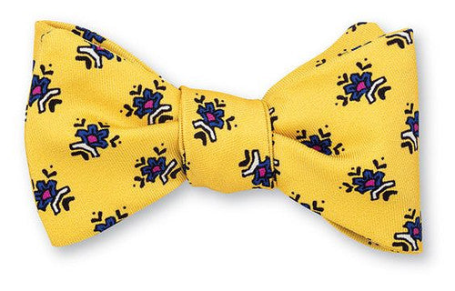 R. Hanauer Yellow Oakland Flower Bow Tie