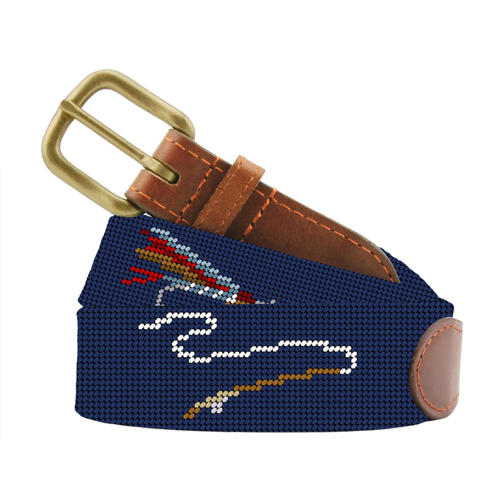 Smathers and Branson Needlepoint Fly Fishing Belt: Classic Navy